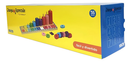 Juega Y Aprende Los Numeros 56 Pzas De Madera Marca Solita