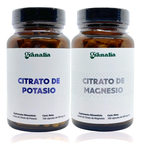 Citrato De Magnesio Y Citrato De Potasio 100 Caps C/u Granal