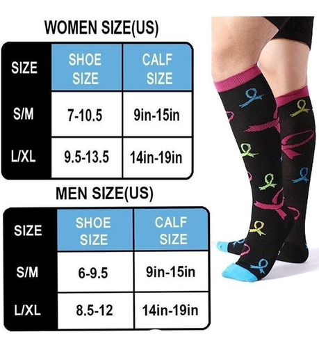 6 Pares De Calcetines De Compresión For Mujer Y Hombre, Qw6