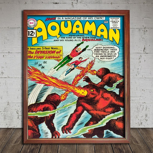 Aquaman Numero 1 (dc, 1962) Poster Tapa Comic En Cuadro