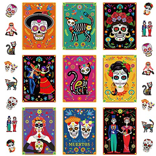 41 Pcs Decoración Del Día De Muertos Póster De Calav...