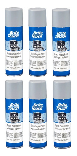 Paq. 6 Latas De Pintura En Aerosol Gris Brite Touch