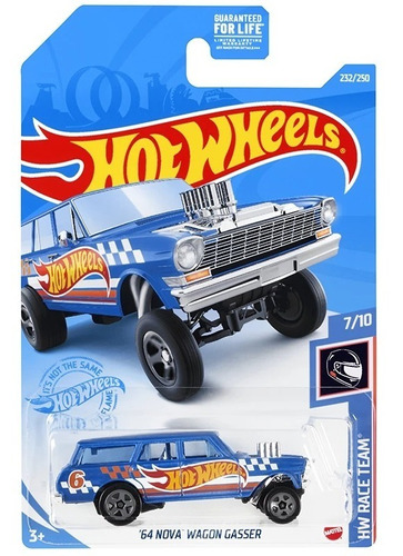 Carro Hot Wheels 64 Nova Wagon Gasser Hw Race Team 7/10