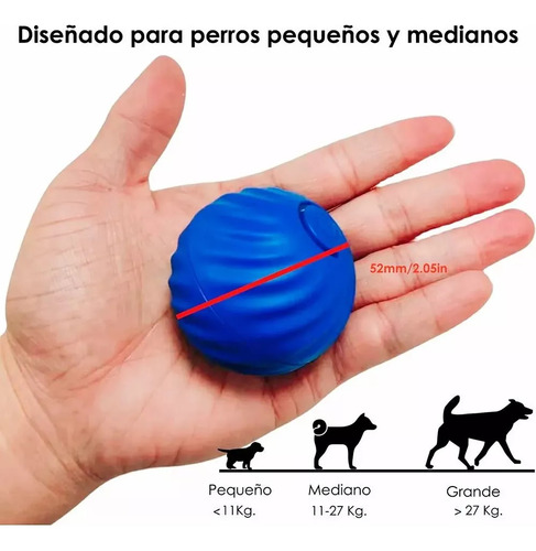 Pelota de juguete para mascotas Pet Gravity Gravity Rolling color azul pequeño de 5cm de diámetro