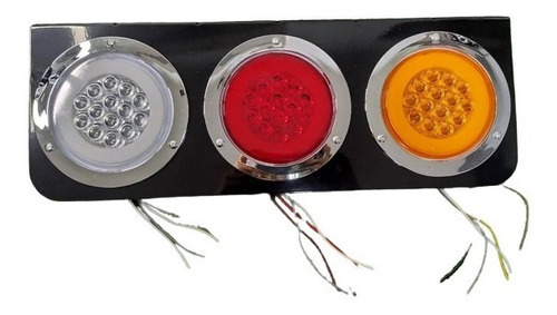 Stop Universal Triple 24 Led Con Aros De Neón Y Estrobo 