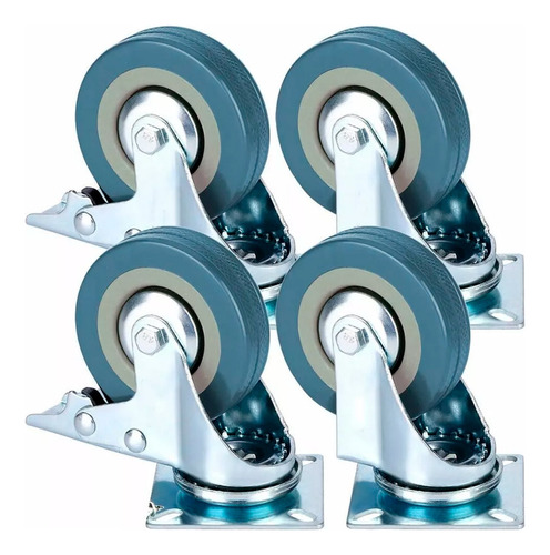 4 Ruedas Para Muebles Gadnic Giratorias 17 Mm Ruedas Azul acero