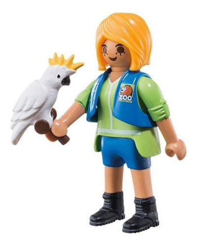 Playmobil Figura Playmo Friends Cuidadora Do Zoo Com Gacatua