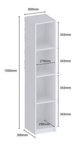 BLUNGI organizador armario 4 estantes 30x30x84 cm