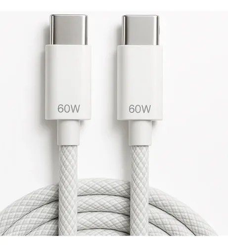 Cabo Usb-c Tipo C Turbo Nylon 2m 60w Compatível Com Iphone