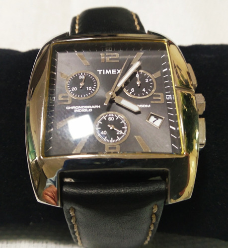 Relógio Timex Monaco Analógico Quadrado Couro Usado Lindo