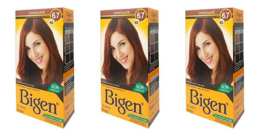 Coloraçao Bigen 45 Chocolate - Kit Com 3un