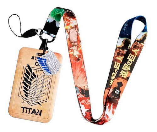 Porta Documento Y Lanyard Attack On Titan Anime Porta Carnet