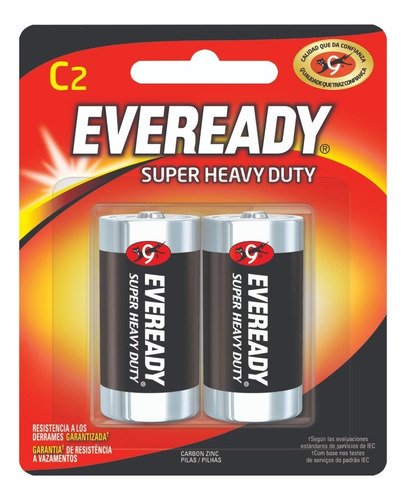 Blister 2 Pilas Zinc Carbon Eveready C Super Heavy Duty - Importadora Fotografica - Distribuidor Oficial Eveready