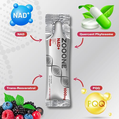 Zooone 1000mg Nad+ Berry Flavor Drink Mix Skin Aging Support