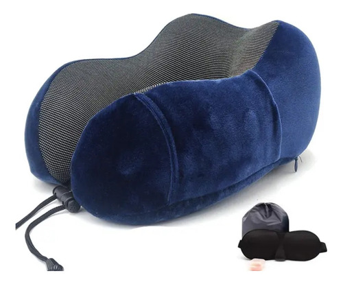 Set De Viaje Almohada Cuello + Cubre Ojos + Tapones Oidos Cs