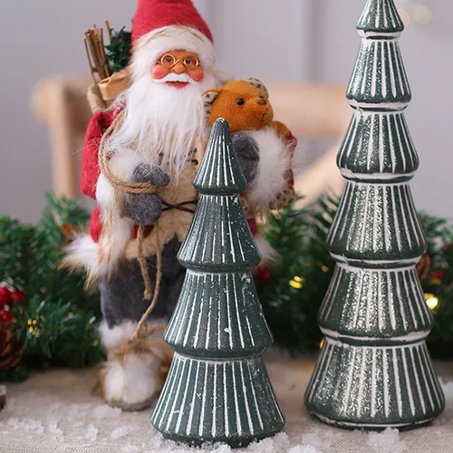 Mini Árbol De Navidad Verde Dorado, Decoración De Mesa, Navi