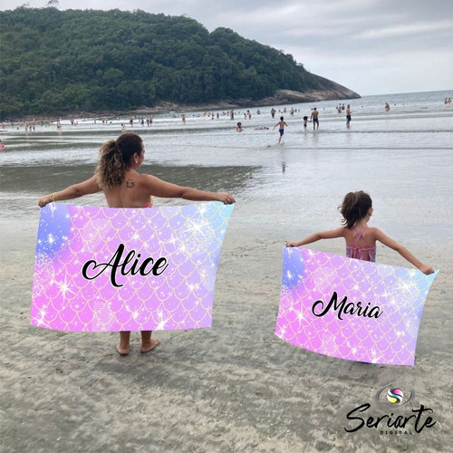 2 Cangas Saída De Praia Personalizada Mãe E Filha Mod. 8