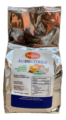 Acido Citrico 500 Gr Grado Alimenticio