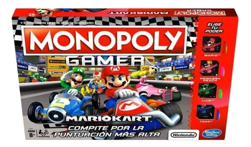 Imagen 1 de 5 de Juego de mesa Monopoly Gamer Mario Kart Hasbro E1870