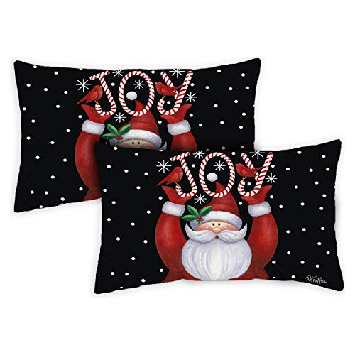 Fundas De Almohada De Navidad Diseño De Santa Joy Invi...