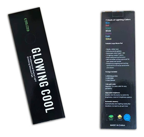 Mouse Pad Gamer Luz Rgb Antideslizante Glowing Cool