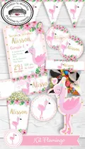 Comprar Kit Imprimible Flamingo Invitacion Etiquetas Candy Bar