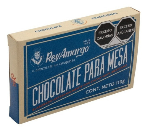 Chocolate Rey Amargo Tradicional Caja 40 Tabletas 110gr