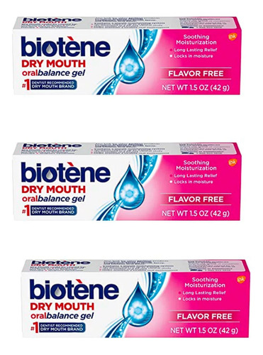 3 Pack Biotene Dry Mouth Oral Balance Gel 42g Americano