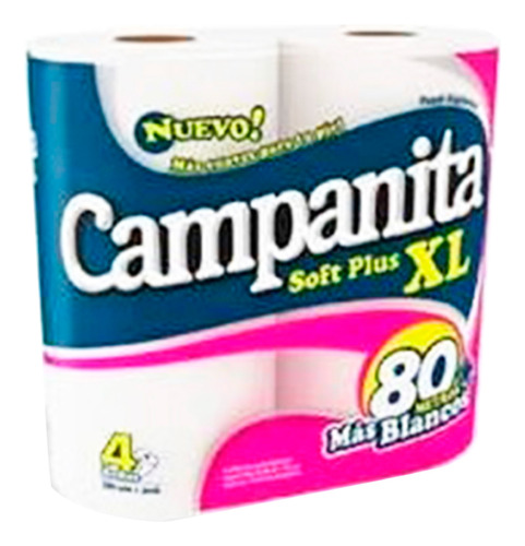 Papel Higienico Campanita Xl  4 Rollos X 80 Metros