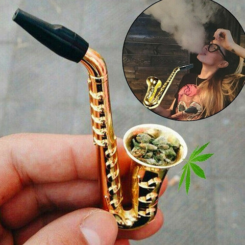 Mini Saxofón En Forma De Pipa De Fumar De Aleación De Alta C