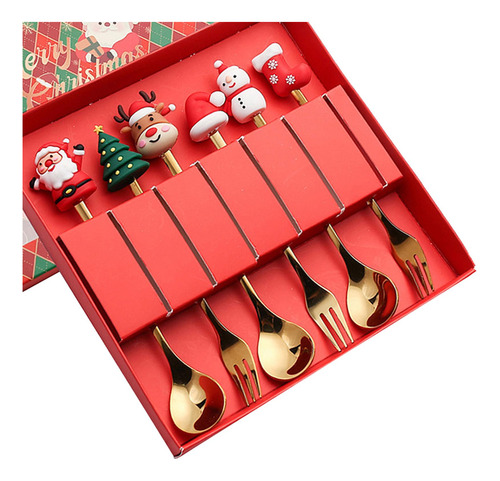 2 X 6 Tenedores De Cucharas De Postre De Acero Estilo A