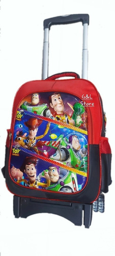 Morral Maleta Bolso Toy Story Escolar Con Ruedas