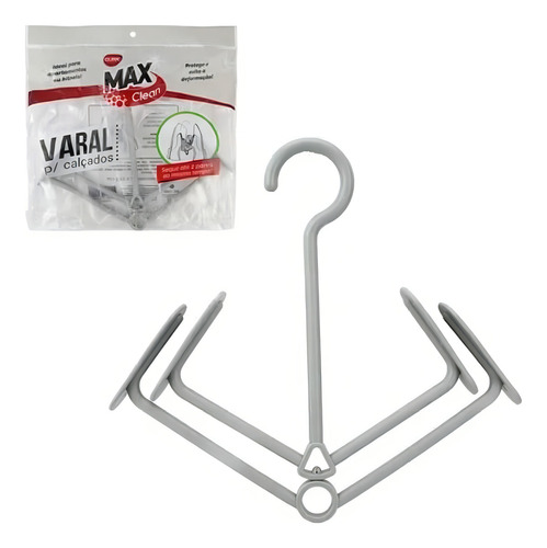 Varal De Sapato Tênis Sandália Calçados Mini Teto P/ 2 Pares Cor Cinza