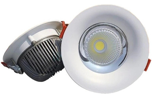 Foco Panel Plafón Led 10w Embutido Redondo Luz Alta Blanco