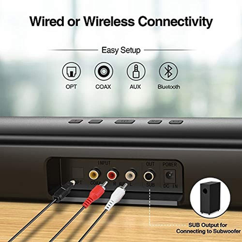 Imagen 5 de 5 de Barra De Sonido Con Subwoofer Para Tv Barra De Sonido De Gra