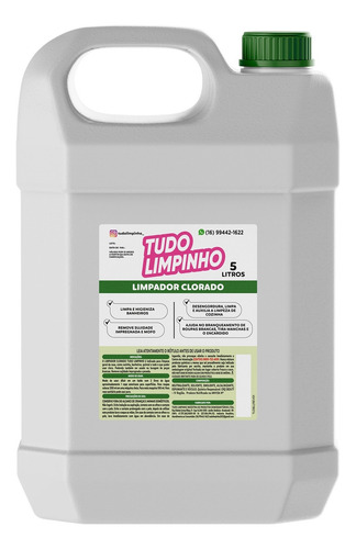 Sabão Limpador Clorado Banheiro 5l Tudo Limpinho