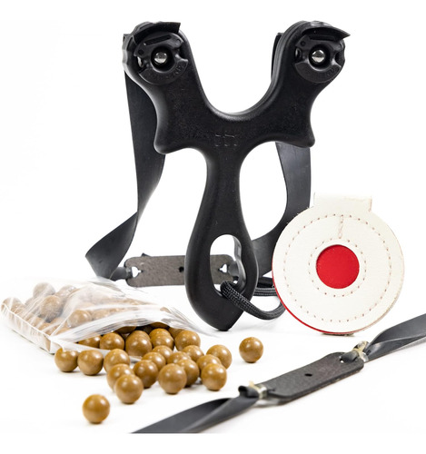 Beanflip Slingshot With Target And Clay Ammo, For Beginner A