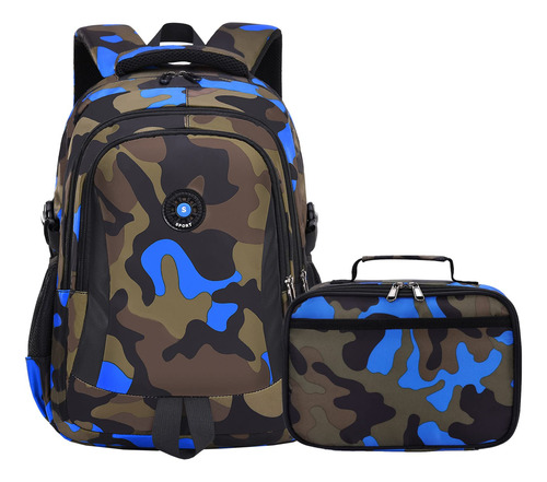 Yvechus Juego De Mochila De Camuflaje Con Bolsa De Almuerzo,