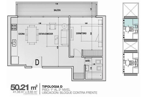 Peron 1500 Depto. 2 Amb Con Balcon 50.21mts Apto Profesional, Coch. Optativa