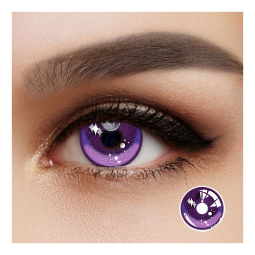 Lentes De Contacto Morado Brilloso Purple Eyes Cosplay