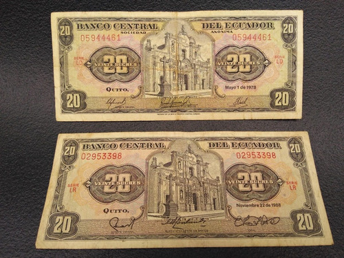 Makuka: Antiguo Billete Ecuador 2 Billetes L2  Bol9 Mnn