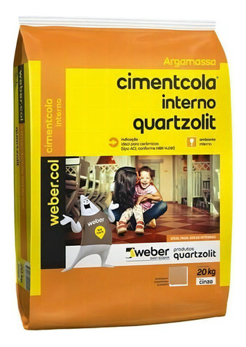 Argamassa Quartzolit De Uso Interno Aci 20kg Cinza