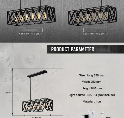 Oferta Lampara Araña Luminaria Pendiente Techo 4 Foco Led
