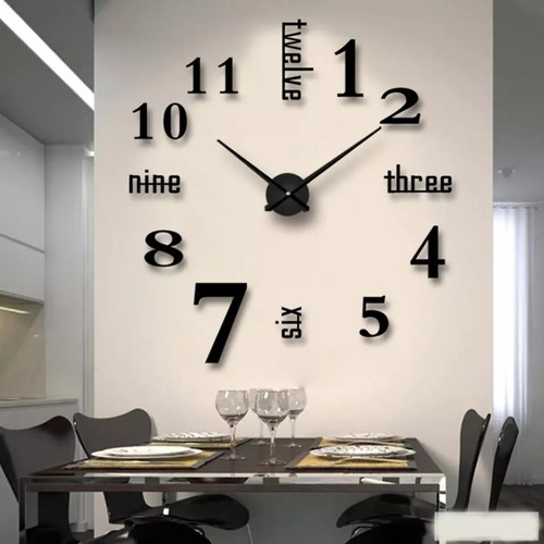 Reloj De Pared 3d Moderno Numeros Y Letras