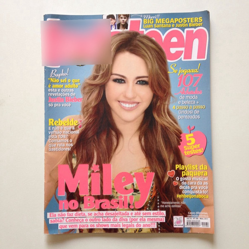 Revista Toda Teen 186 Miley Justin Bieber Luan Santana