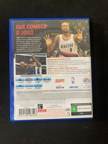Nba Live 15 Ps4 + Nf Envio Imediato (Recondicionado)