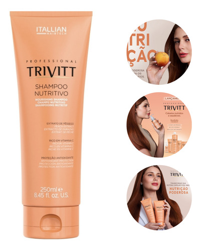 Shampoo Nutritivo Trivitt 250ml Itallian Hairtech