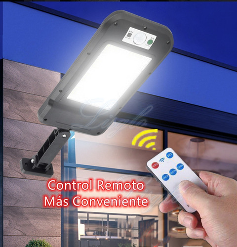 Imagen 5 de 10 de 120 Led Lampara Solar Pared Sensor 3modos+4500mah+remoto 60w