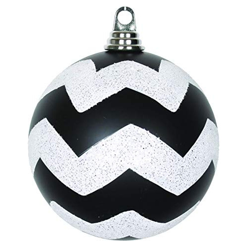 Bola Chevron De Adorno Navideño De 6  , Acabado Mate B...