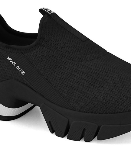 Imagem 4 de 4 de Tenis Slip On Feminino Chunky Sneaker Ramarim 2180201 Preto